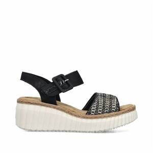 NEW RIEKER women's wedge sandal in black